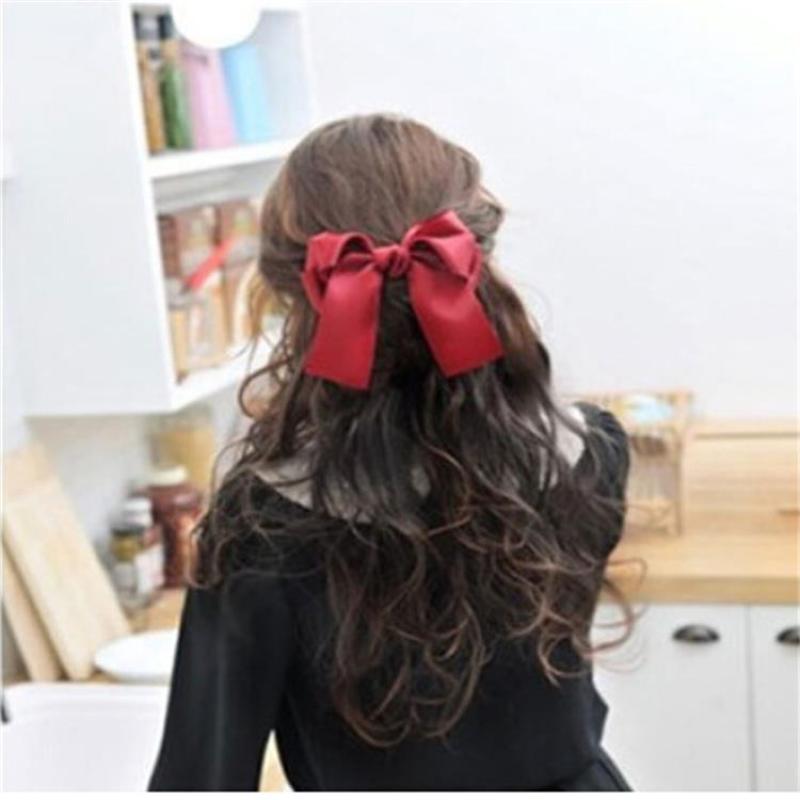 Wholesale korean ladies Womens accessories Ribbon Bow Hair Clips for Girls