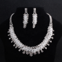 Fashion Zircon handmade necklace with earrings crystal bridal women wedding jewelry sets Fashion Zircon handmade necklace with earrings crystal bridal women wedding jewelry sets