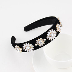 New women custom hairhoop baroque pearl hairband glitter crystal rhinestone bling headbands