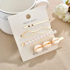 2019 Korean style retro colorful sea shell pearl barrettes cheveux princess hair clip set