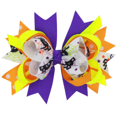 Halloween baby hair clips with bow knot for kids hairpin accessories