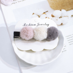 New hair accessories ladies Hair Barrettes wedding plush pompom hair pin