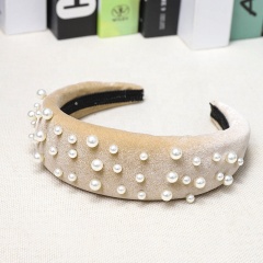 2020 new arrivals amazon sponge thickening velvet pearl headband for women