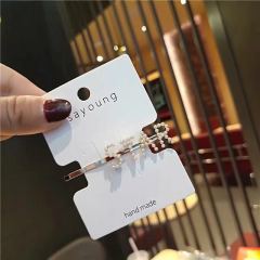 Custom fancy hair clip baby kids girls metal pearl letter hair clips for women