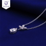 New Fashion Wedding 18K White Gold Plating Teardrop Moissanite Diamonds Pendant Necklace