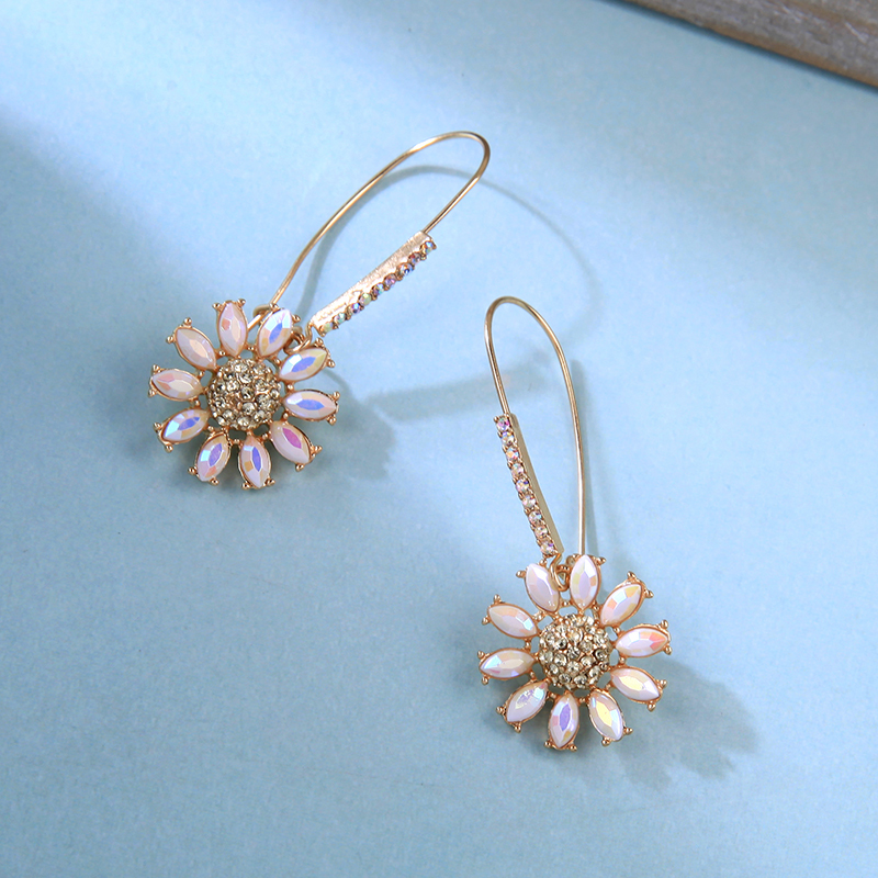 India 2019 trending product silver gold acrylic flower hoop earrings