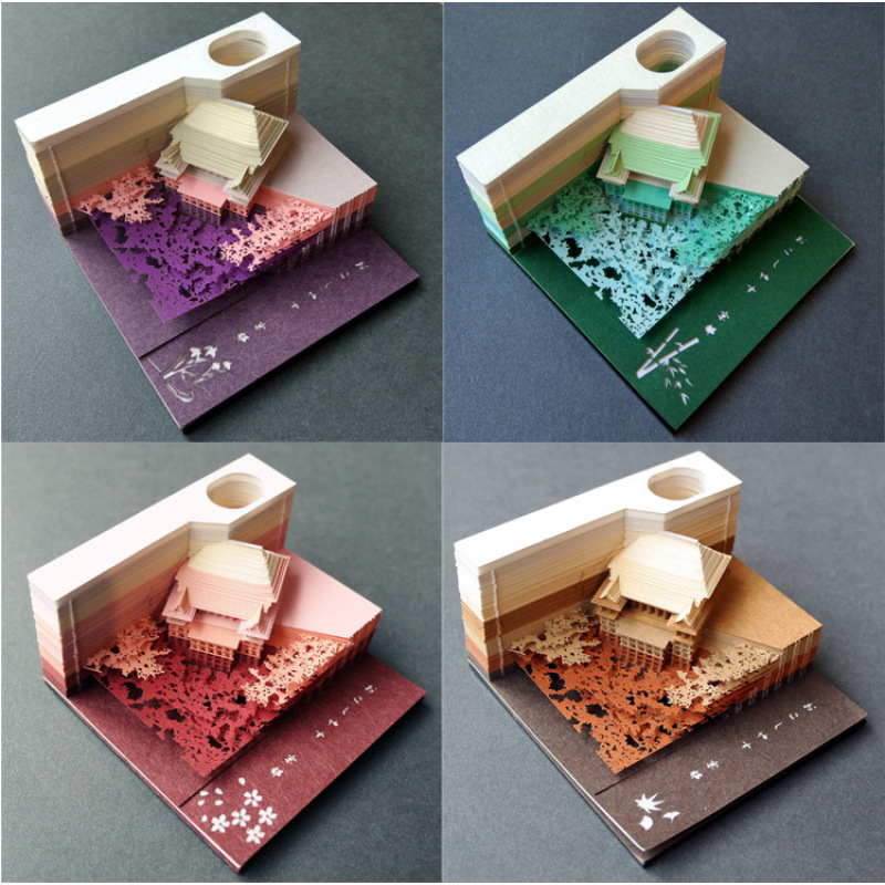 Custom gift cute design building Novelty Stick writing 3D Sticky Note Memo Pads