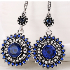 Bohemia wholesale crystal rhinestone alloy sun flower women dangle earrings