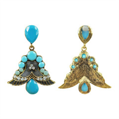 New exquisite fashion wings rhinestone full diamond resin bell women earrings