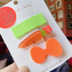 Korean new children's summer fruit acrylic girls 3pcs/set kids hair clips