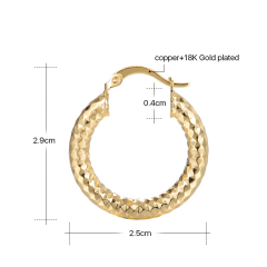 European and american wholesale 18K gold plated circle copper hoop earrings
