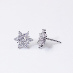 Bohemian star shape rose gold plated moissanite diamond stud earrings