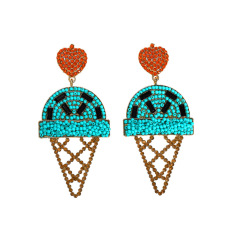 New style women Ice cream shape beads earrings accessories earring bohemian crystal