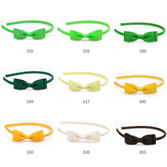 Pure color cute bow baby girl headband fabric headwear haie band suppliers