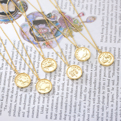 hot sale amazon ins girl women pendant gold circle 925 sterling silver necklace