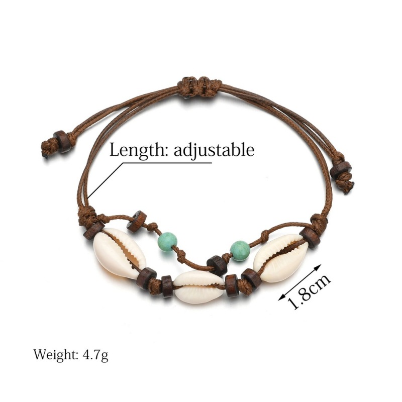 Jewelry travel beach ankle bracelet sea shell rope anklet sets for women