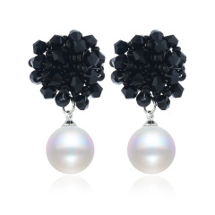 Bohemian national style exaggerated dangler women beads modern pearl earring