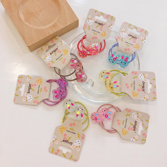 wholesale summer carton animal fruit baby girls elastic kids hair ties
