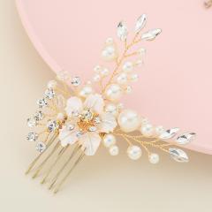 New design gold Pearl bride Hair Accessories Wedding Bridal Hair Combs