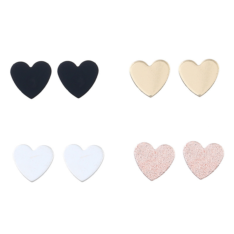 2020 fashion wholesale custom jewelry heart shape alloy stud earrings for women