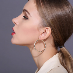 Fashion creative18K gold plated female copper circle hoop earrings for women