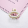 Amazon Hot Ladies Hair Claw Accessories Bow Shaped Golden Pearl Metal Hair Claw Clip