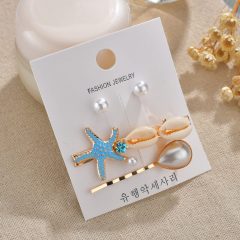 2019 new arrival Europe style metal seashells barrette hair clip decorative for women
