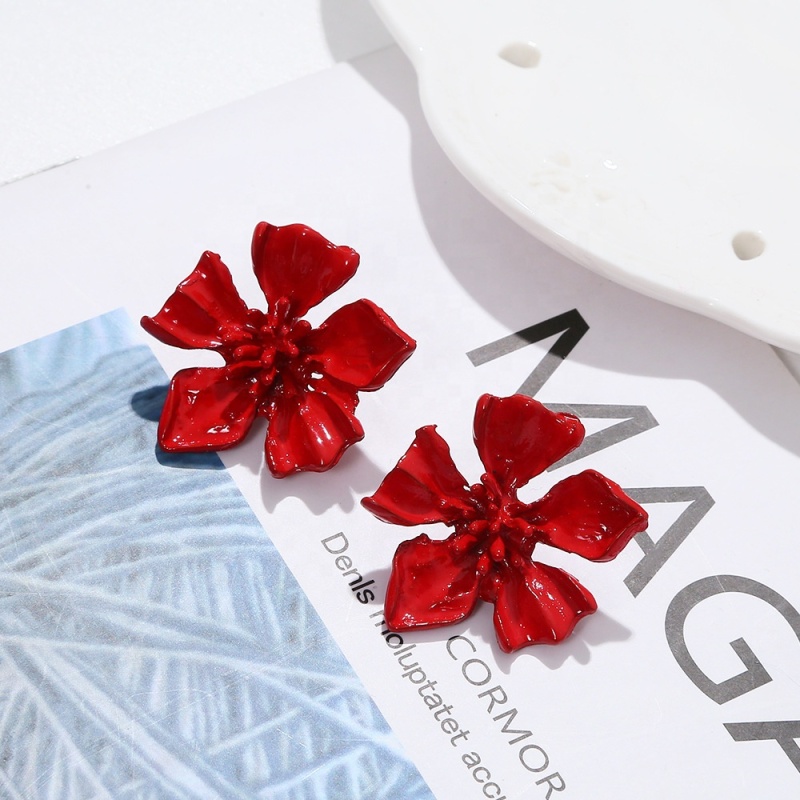 2020 new factory hot sale colored handmade earrings jewelry petal handmade flower hoop earrings 2020 new factory hot sale colored handmade earrings jewelry petal handmade flower hoop earrings