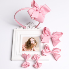 custom fashion ins magic ribbon bow girls baby hair band hair clip kids hair accessory gift sets