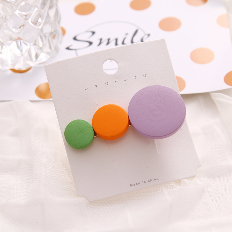 Korean alloy hair pin bulk round barrettes kids hair clips accessories