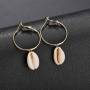 2019 American fashion jewelry for women gold round hoop conch sea shell earrings