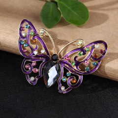 High Quality Trendy Women Jewelry Wedding Hollow Rhinestone Butterfly Brooches