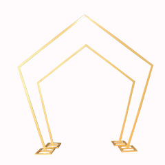 many designs custom outdoor white gold metal pentagonal flower wedding arch