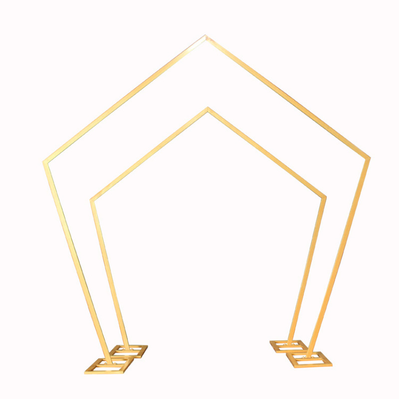 many designs custom outdoor white gold metal pentagonal flower wedding arch many designs custom outdoor white gold metal pentagonal flower wedding arch