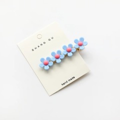 New vintage girl korea hair pin fabric flower women hair accessories clips