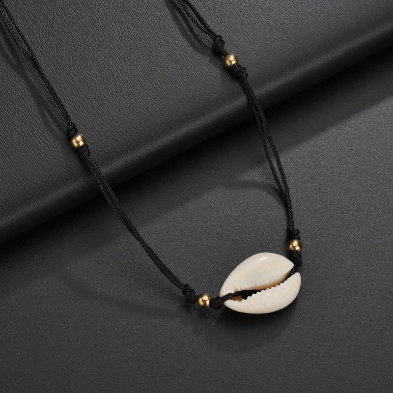 Custom wholesale shell jewelry for women PU cool design leather necklace men Custom wholesale shell jewelry for women PU cool design leather necklace men