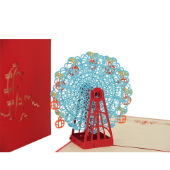 Professional Manufacturer Handmade Ferris wheel Birthday 3d Pop Up Greeting Card