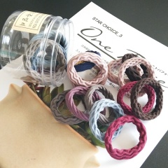 Korea fabric hair ties elastic hair band jointless boxed bold rope female simple wide hair ties 20pcs