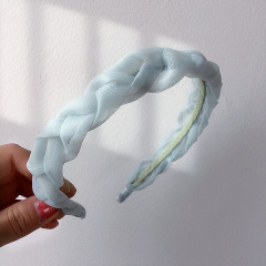 Wholesale New Style Korean candy-colored organza weave kids hairbands for girls