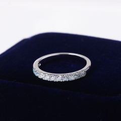 Round brilliant cut diamond  925 sterling silver gold plated silver moissanite ring