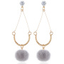 wholesale pom pom crystal women long winter artificial fur ball earring