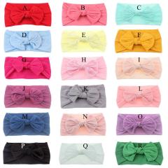 Top selling soft kids children bowknot elastic wide baby nylon headbands