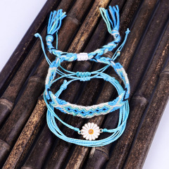 wholesale sunflower handmade adjustable woven friendship bracelet