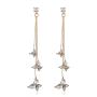 amazon ins Customized korean fashion trendy Zircon Jewelry Fashion Gold Long Drop Diamond Earrings for Women