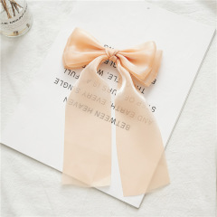 Summer wholesale women new design yarn bowknot ribbon hair clip for girls