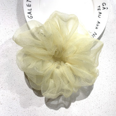 Fairy wholesale summer transparent pure color elegant oversize organza hair scrunchies for girls