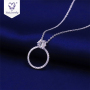 jewelry rose gold 18k plated Hoop Single big stone Moissanite pendant diamond necklace jewelry rose gold 18k plated Hoop Single big stone Moissanite pendant diamond necklace