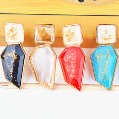 New fashion women alloy drop shape earrings accessories resin earrings New fashion women alloy drop shape earrings accessories resin earrings