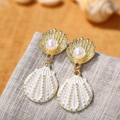 fancy best sell wish amazon korean women ladi jewelry earrings set drop star shell sea earring