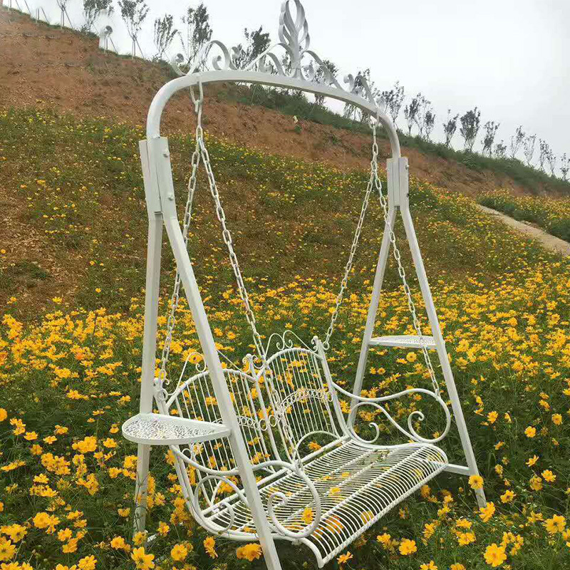 White iron double seat swing garden ornaments garden suppliers White iron double seat swing garden ornaments garden suppliers